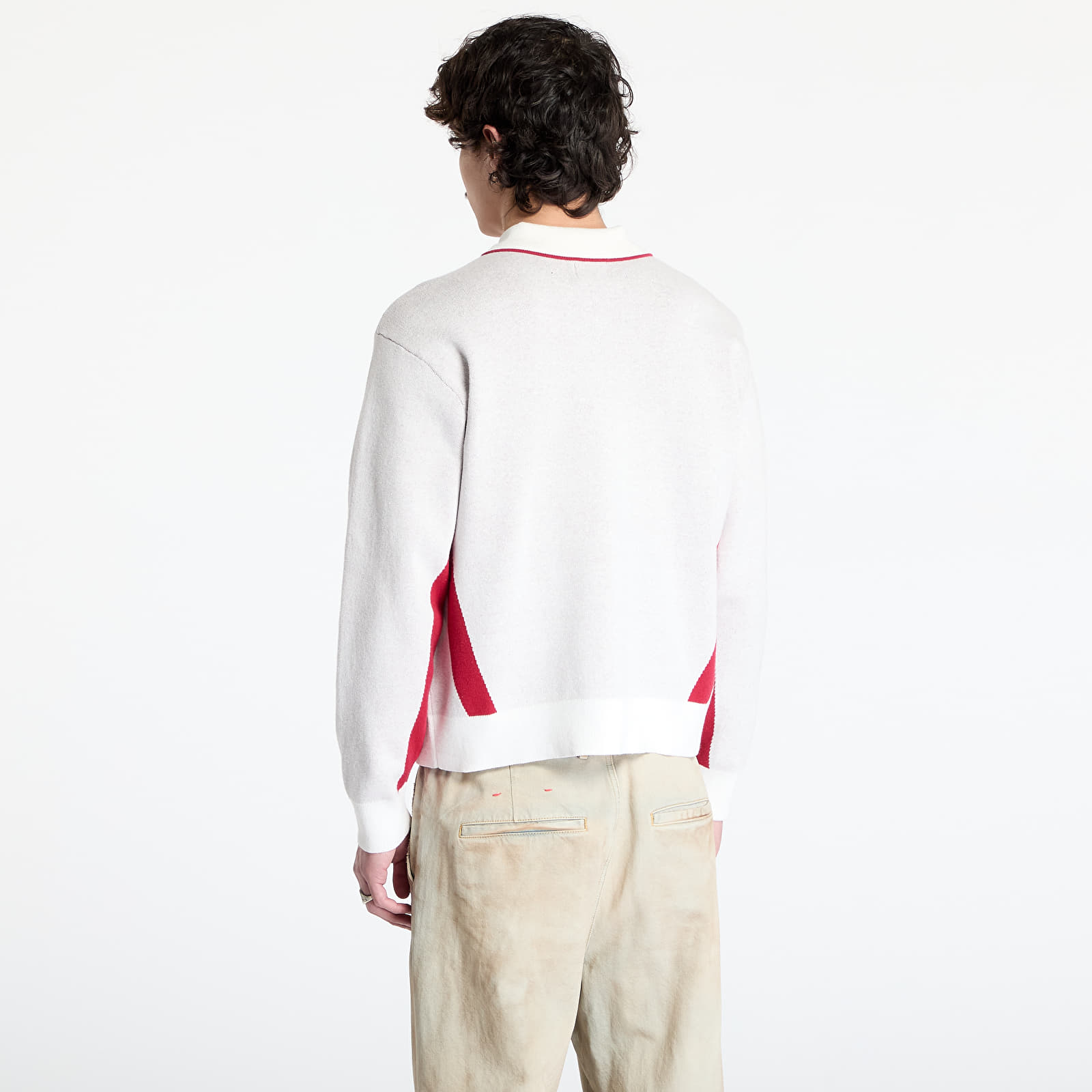 Pullover OBEY Soccer Polo Sweater White Multi