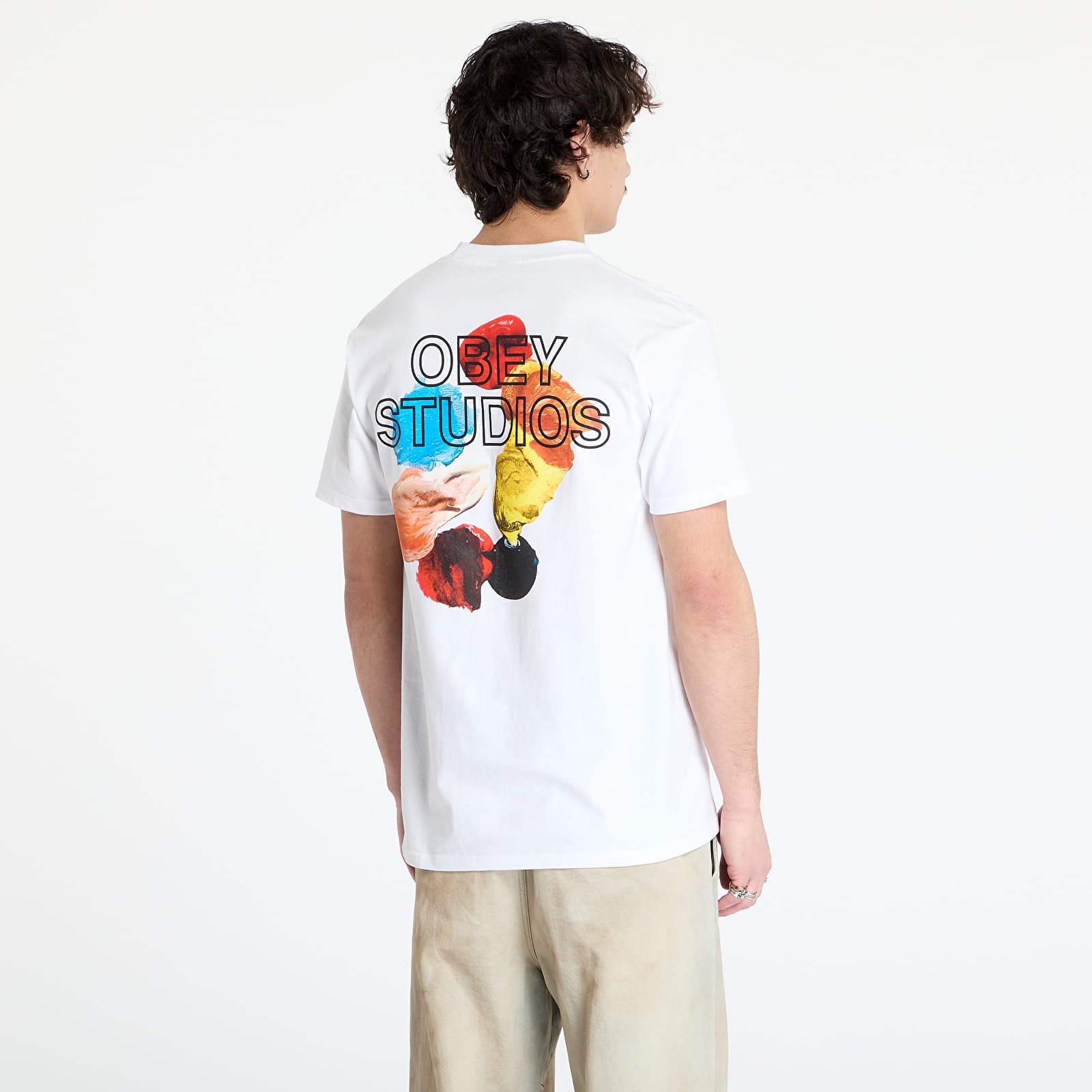 Männer T-Shirts OBEY Studios Palette T-Shirt White