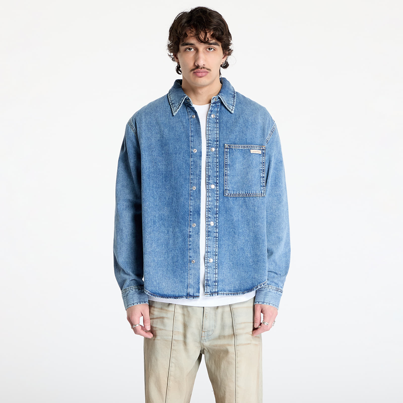 Hemden für Männer Calvin Klein Jeans Regular Denim Shirt Denim Light