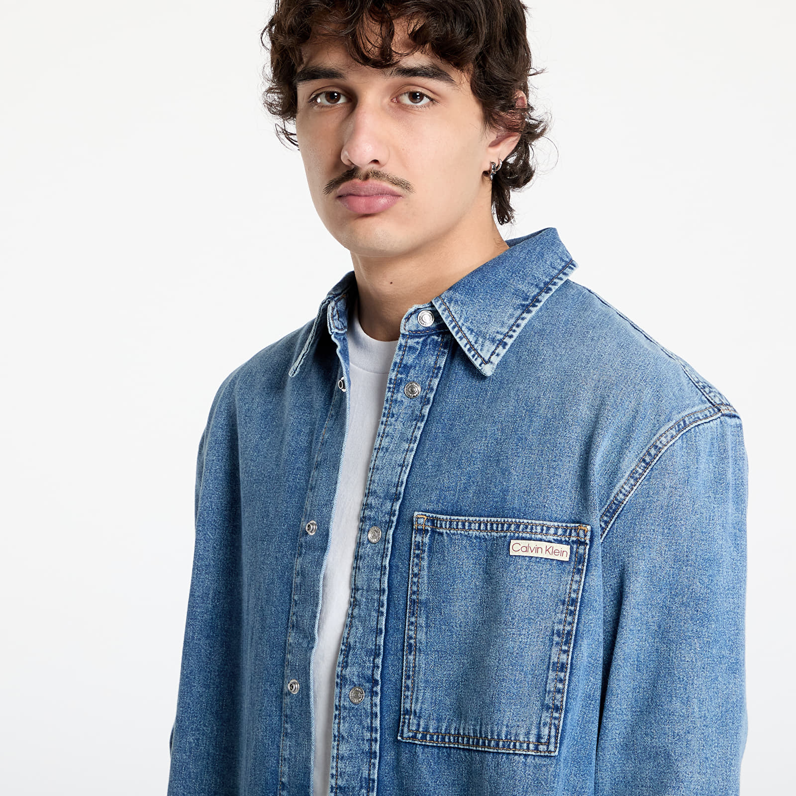 Hemden für Männer Calvin Klein Jeans Regular Denim Shirt Denim Light
