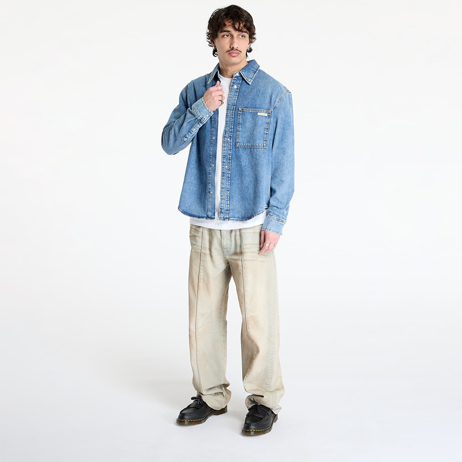 Hemden für Männer Calvin Klein Jeans Regular Denim Shirt Denim Light