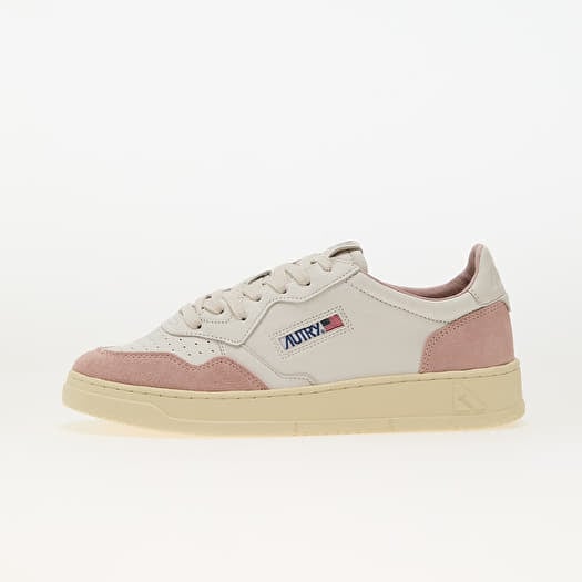 Autry Medalist Low Man Goat/ Suede White/ Powder