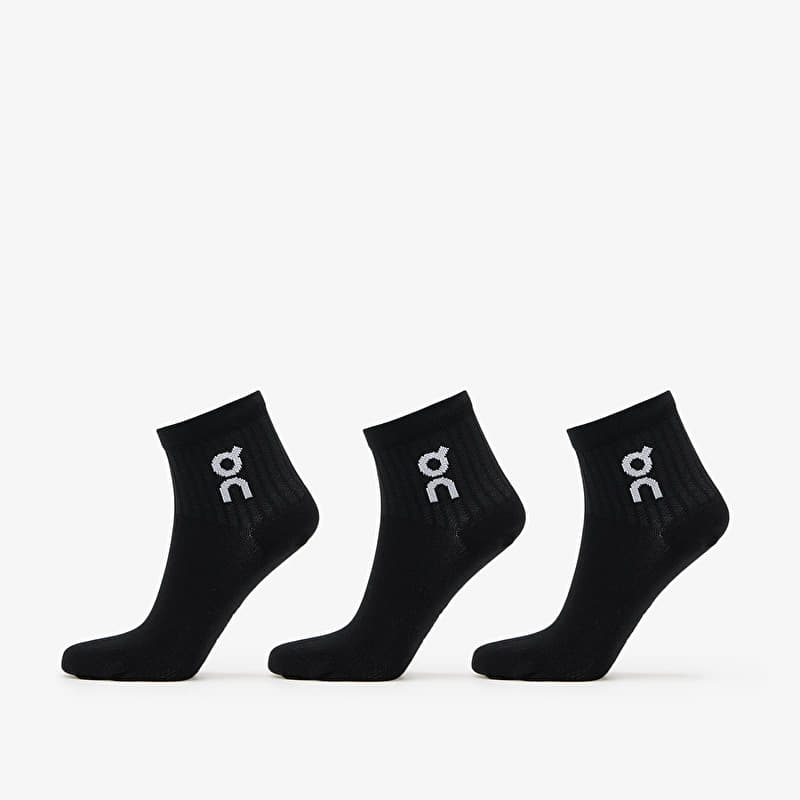 On Logo Sock Mid 3-Pack Black