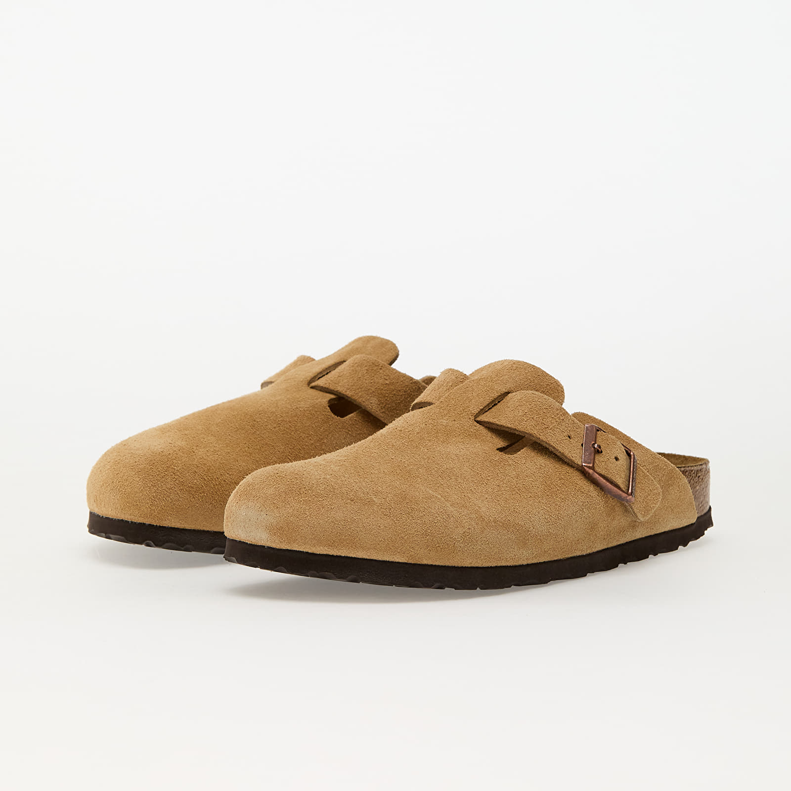 Women's shoes Birkenstock Boston Suede Leather Latte Cream