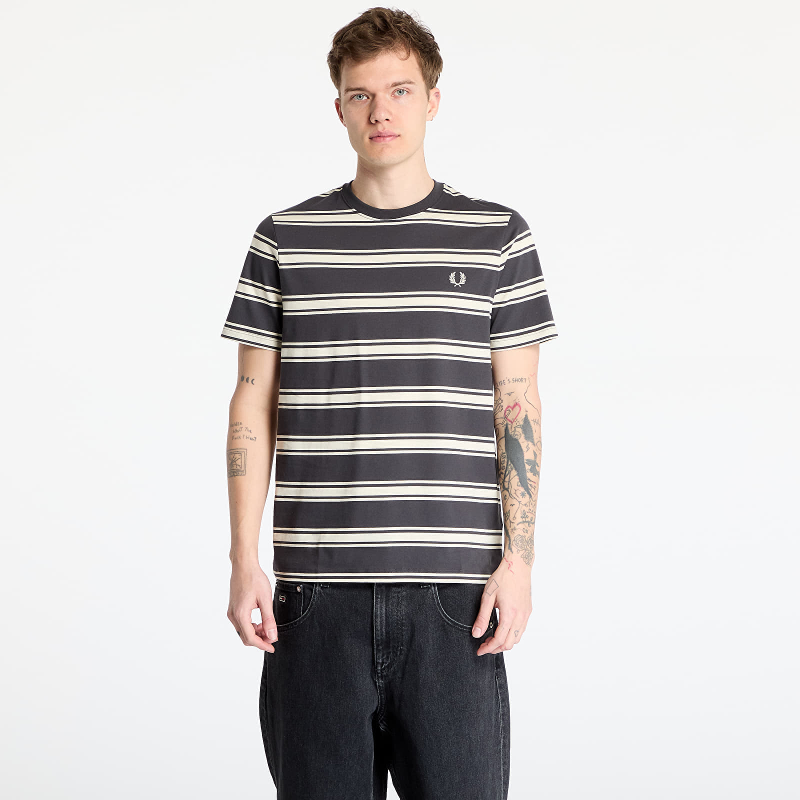 Camiseta FRED PERRY Fine Stripe T-Shirt Anchor Grey L