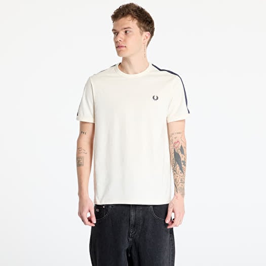 FRED PERRY Contrast Tape Ringer T-Shirt Ecru