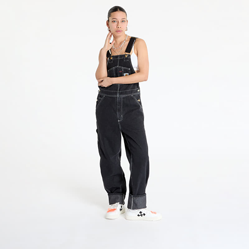 Pants Carhartt WIP Bib Overall UNISEX Black Stone Washed (I022946