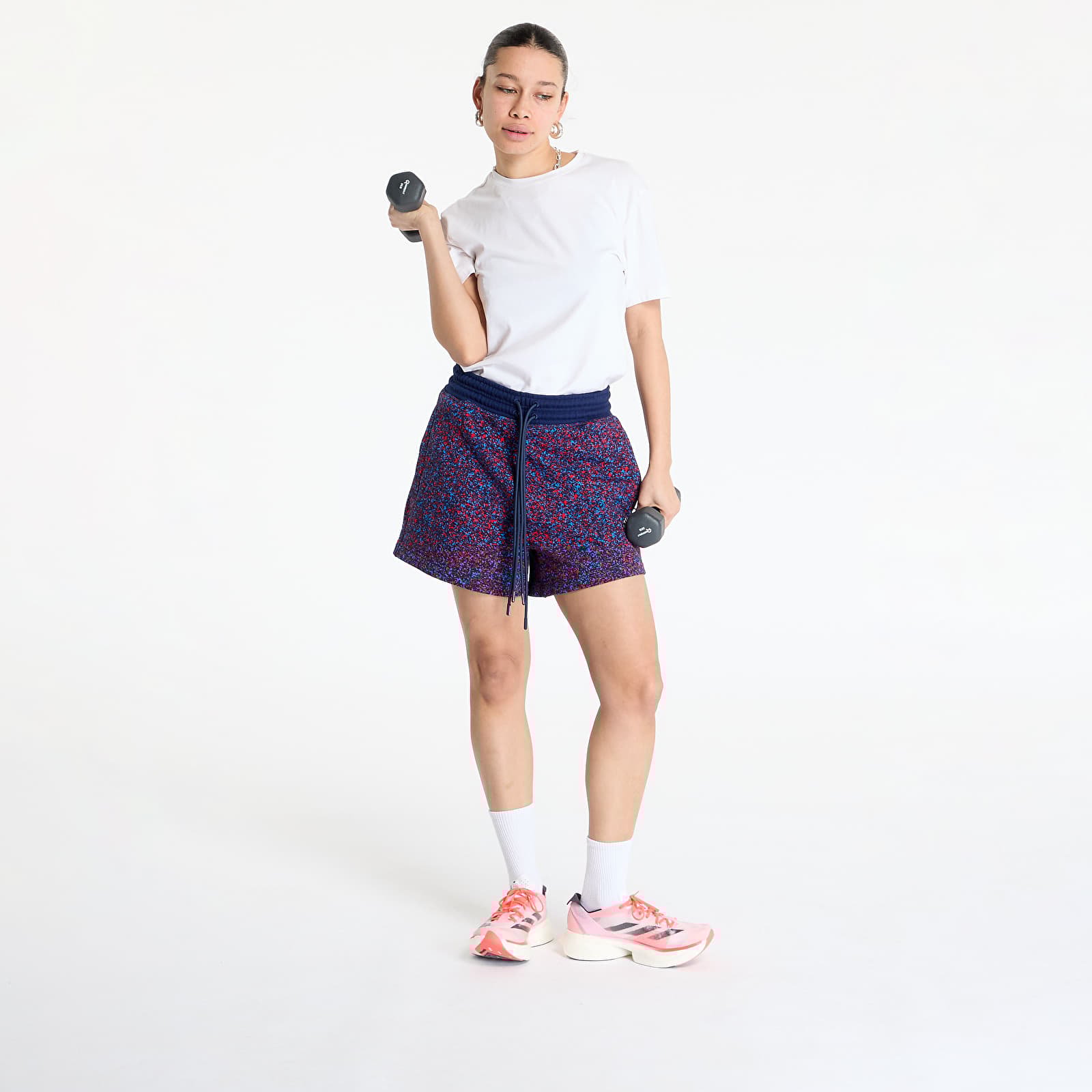 Krótkie spodenki adidas x Stella Mccartney Printed Terry Short Blue/ Team Navy Blue 2/ Active Red