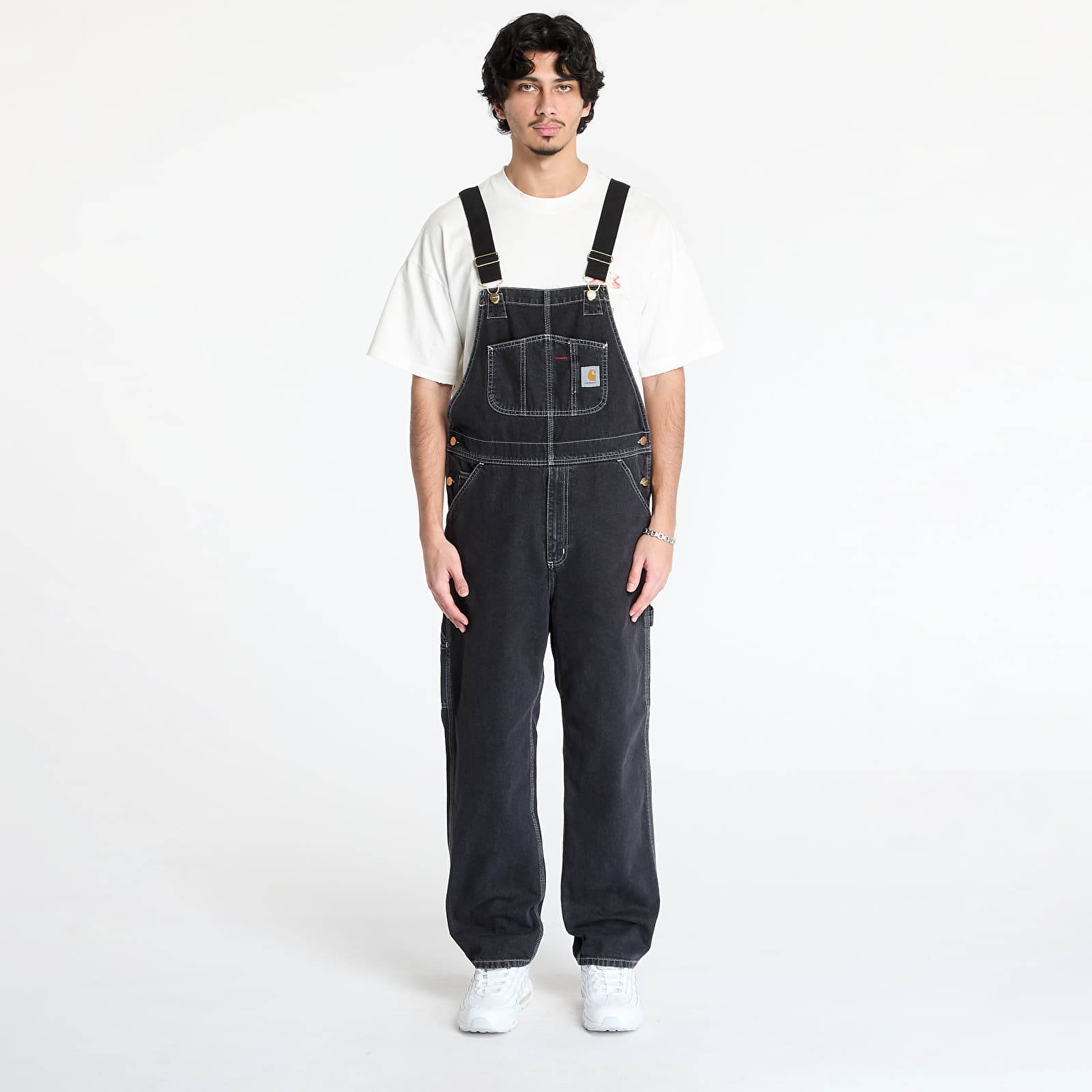 Džíny a kalhoty Carhartt WIP Bib Overall UNISEX Black Stone Washed