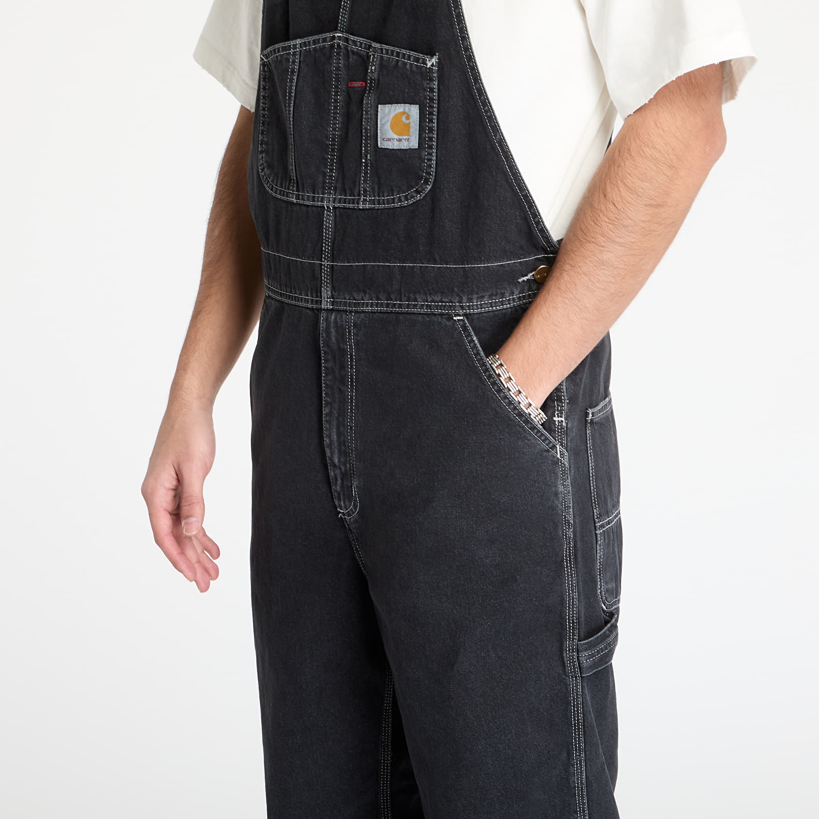 Džíny a kalhoty Carhartt WIP Bib Overall UNISEX Black Stone Washed