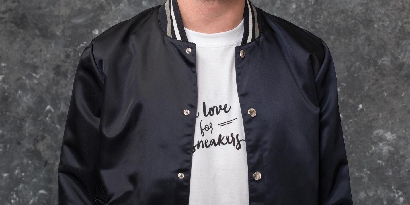 Bomber Jackets MAISON KITSUNÉ Teddy Satin Bomber Navy | Footshop