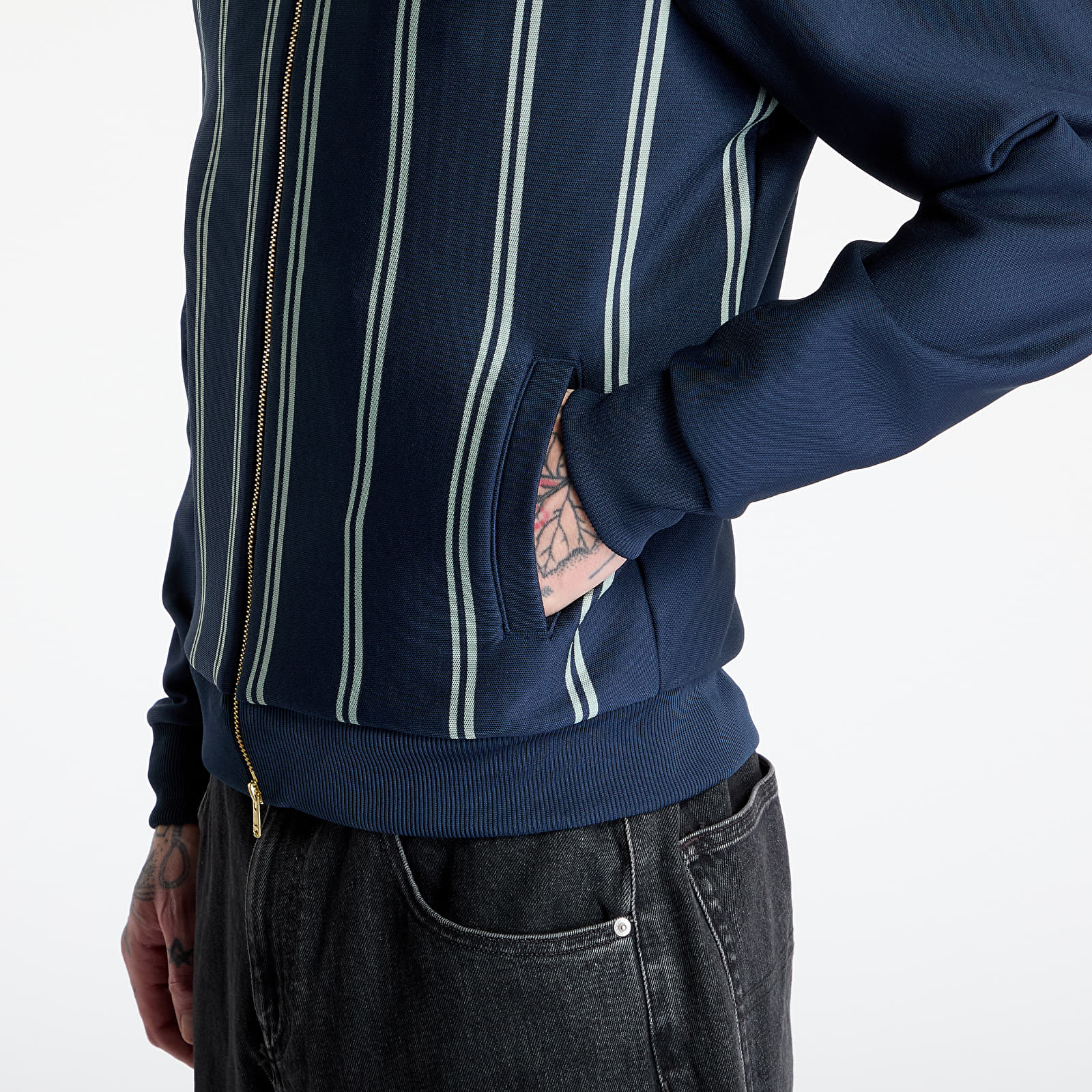 Sweatjacken und Sweatshirts FRED PERRY Striped Collared Track Jacket Tennis Blue