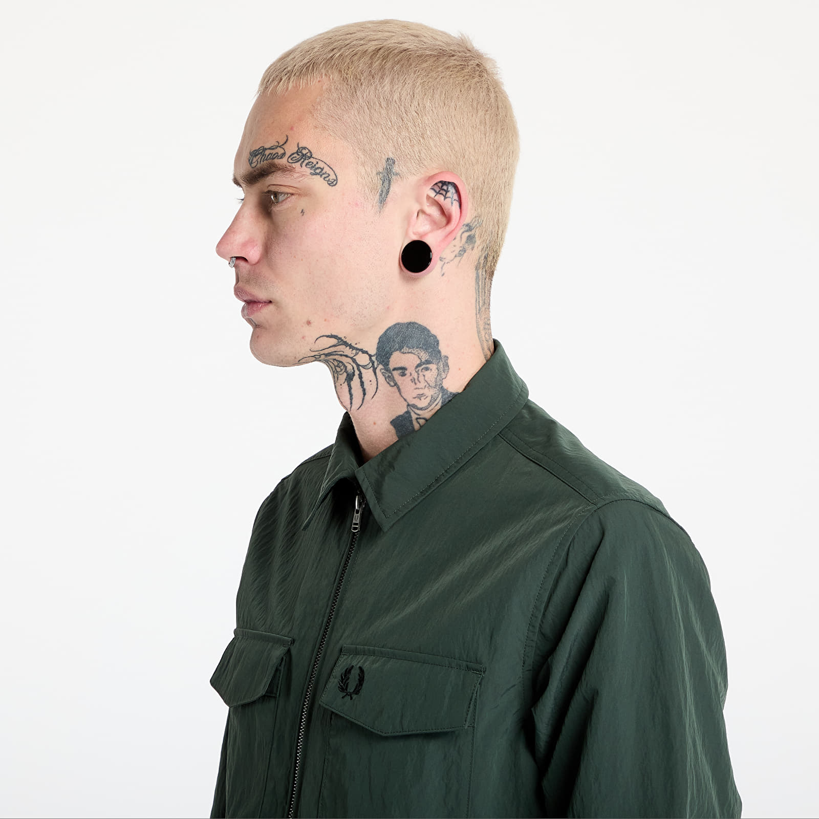 Jacken FRED PERRY Zip Through Overshirt Court Green