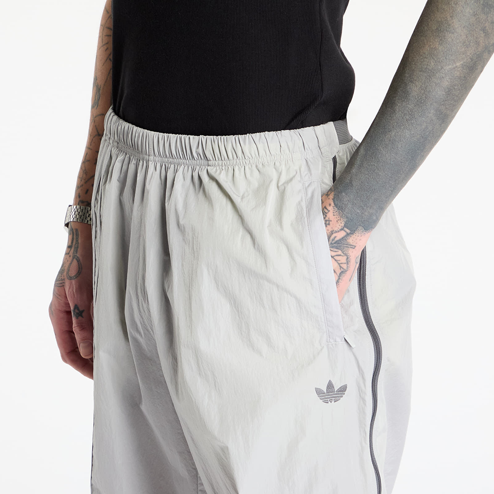 Férfi nadrágok adidas Fashion Side Mesh Zip Pants Grey/ Grey Two