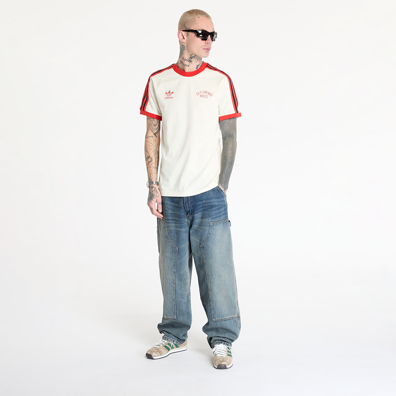 Pólók adidas Cr Flamengo Tee White/ Off White