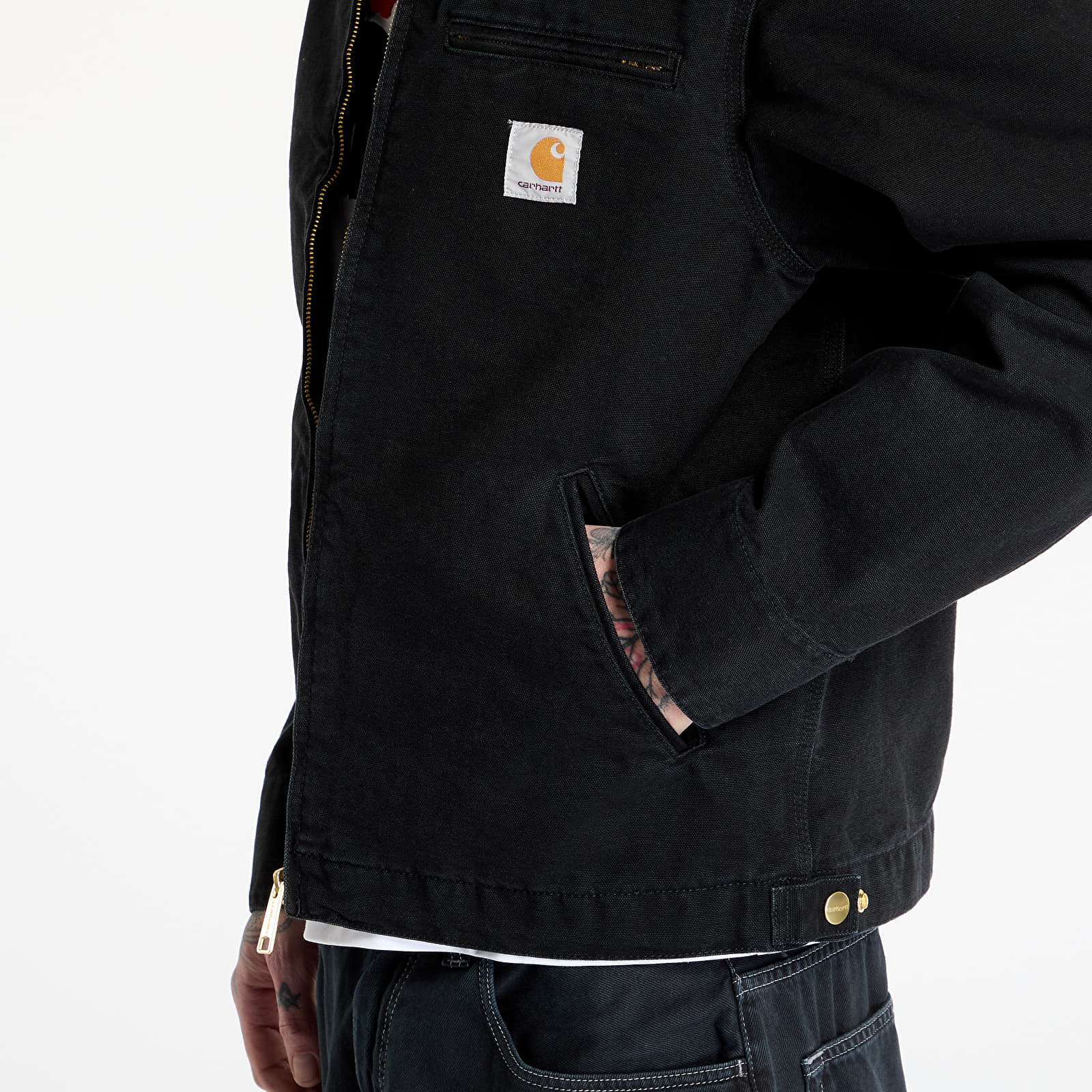 Jacken Carhartt WIP Detroit Jacket UNISEX Black/ Black Stone Canvas