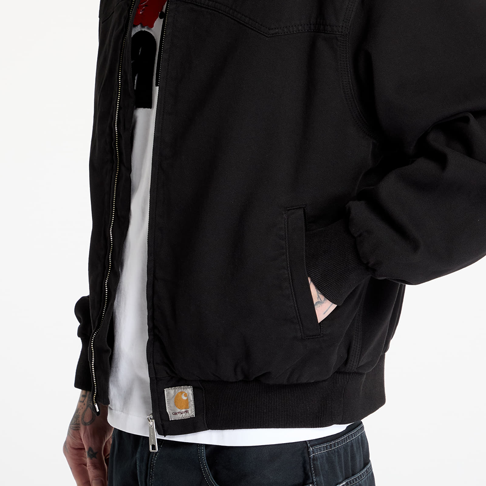 Jacken Carhartt WIP OG Santa Fe Jacket UNISEX Black Garment Dyed
