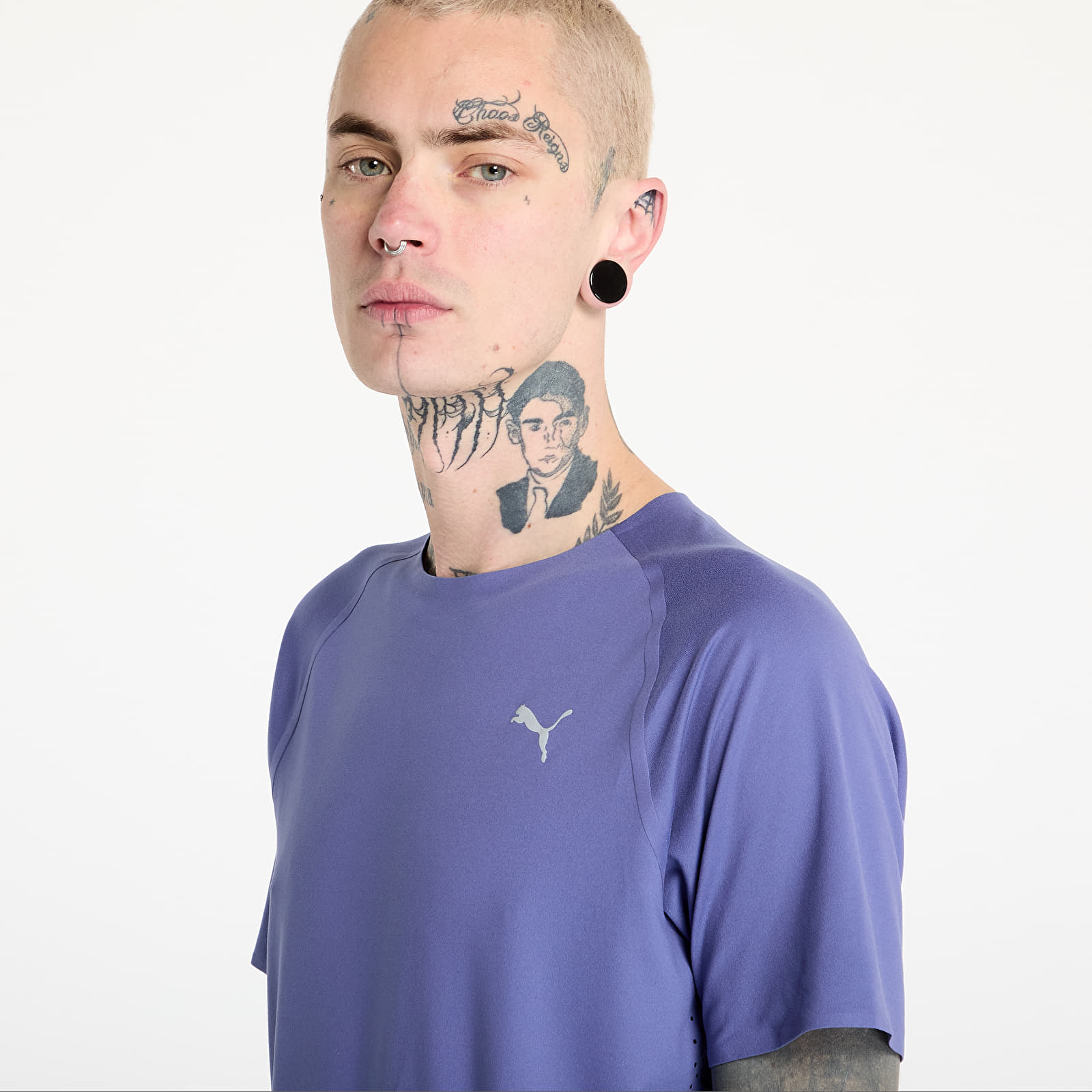 Férfi pólok Puma M Run Cloudspun Tee Blue Crystal