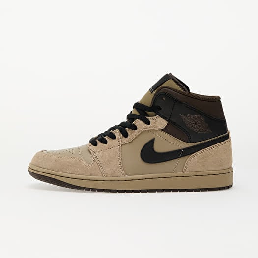 Air Jordan 1 Mid Khaki/ Black-Baroque Brown