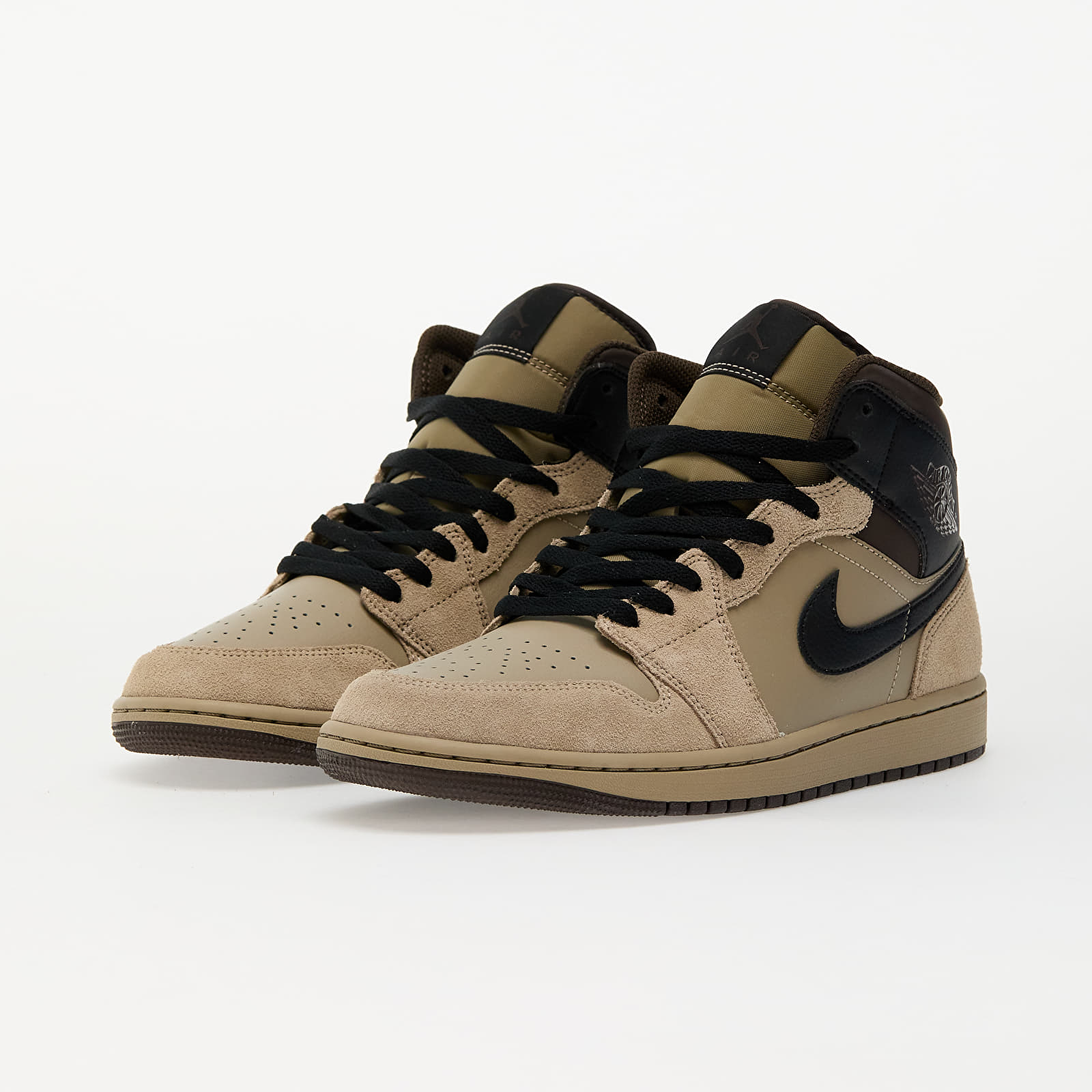 Männer Air Jordan 1 Mid Khaki/ Black-Baroque Brown