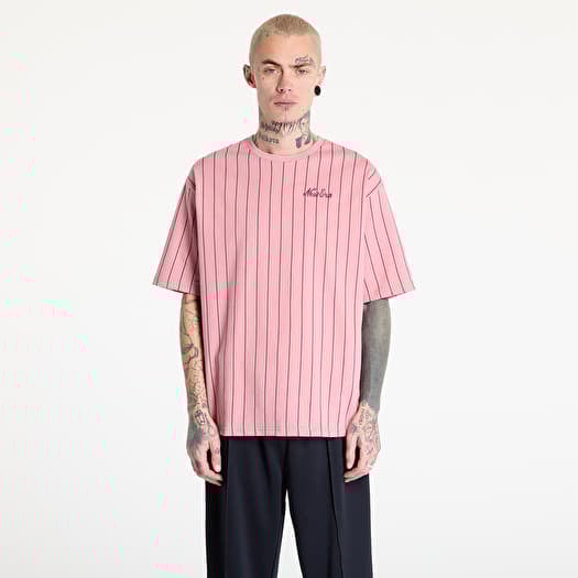 New Era Pinstripe Oversized T-Shirt UNISEX Dark Pink