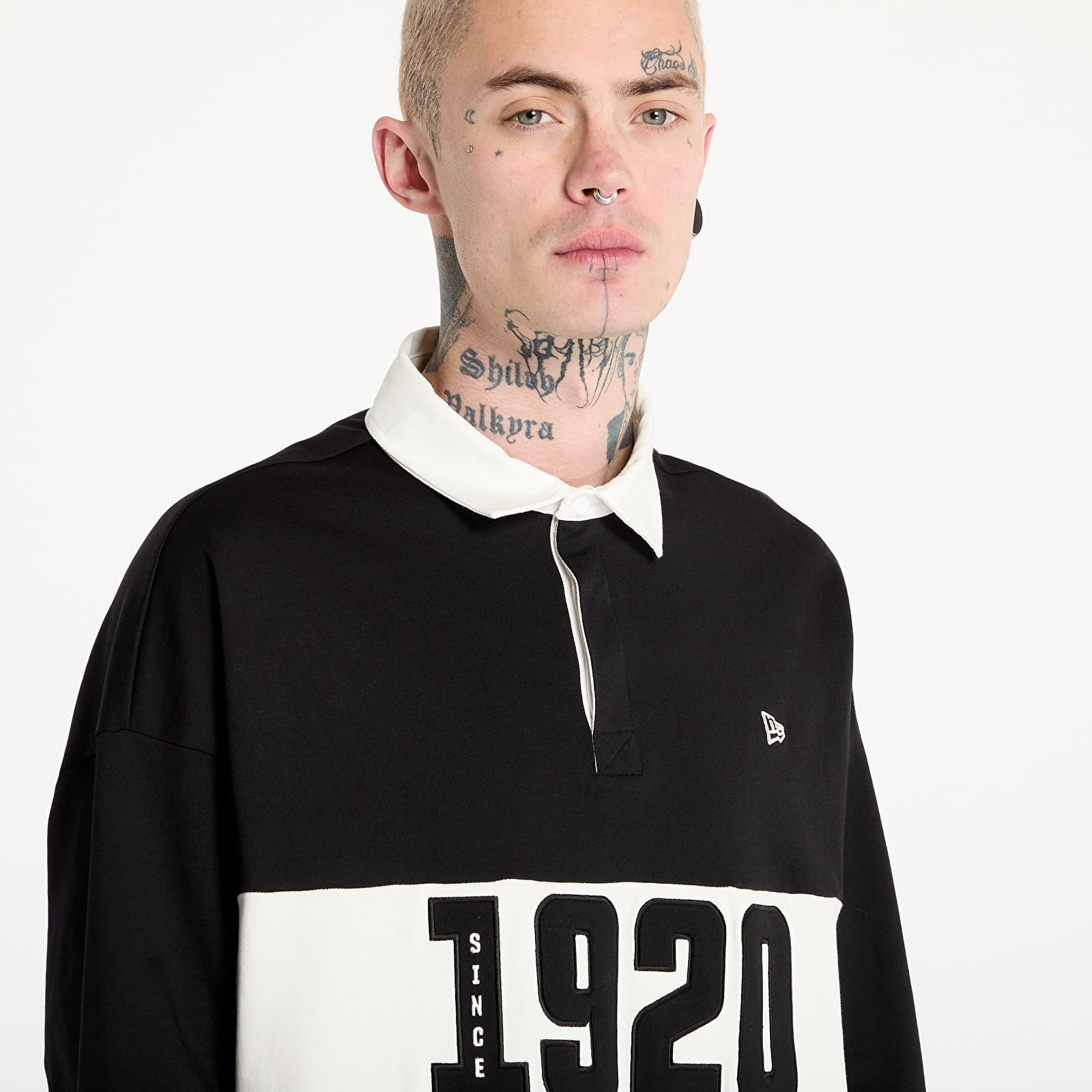 Pánská trička New Era Drop Shoulder Rugby Shirt UNISEX Black