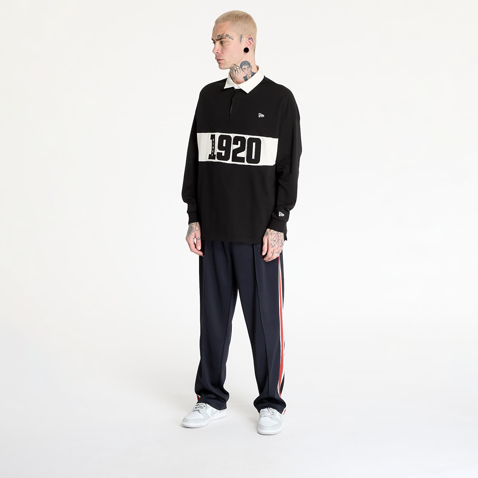 Pánská trička New Era Drop Shoulder Rugby Shirt UNISEX Black