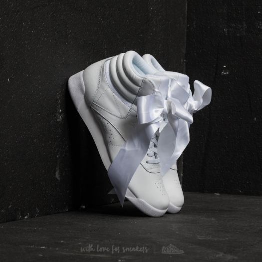 Women s shoes Reebok Freestyle Hi Satin Bow White Skull Grey Footshop
