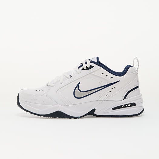 Nike Air Monarch Iv White/ Metallic Silver-Midnight Navy