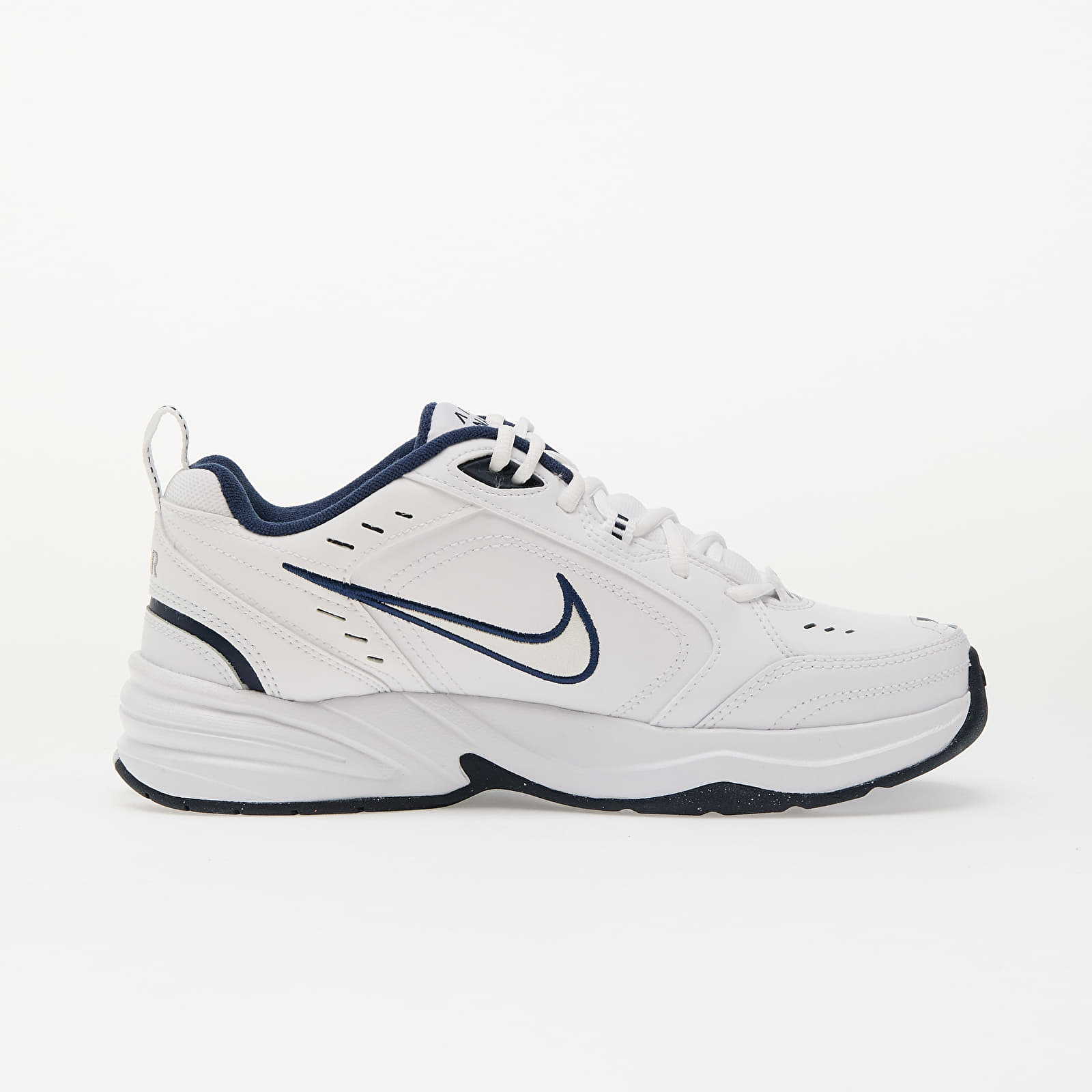 Pánske tenisky a topánky Nike Air Monarch Iv White/ Metallic Silver-Midnight Navy