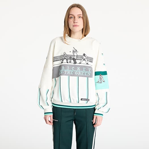 Mikina adidas Retro Sports Cricket-Inspired Crew White/ Off White