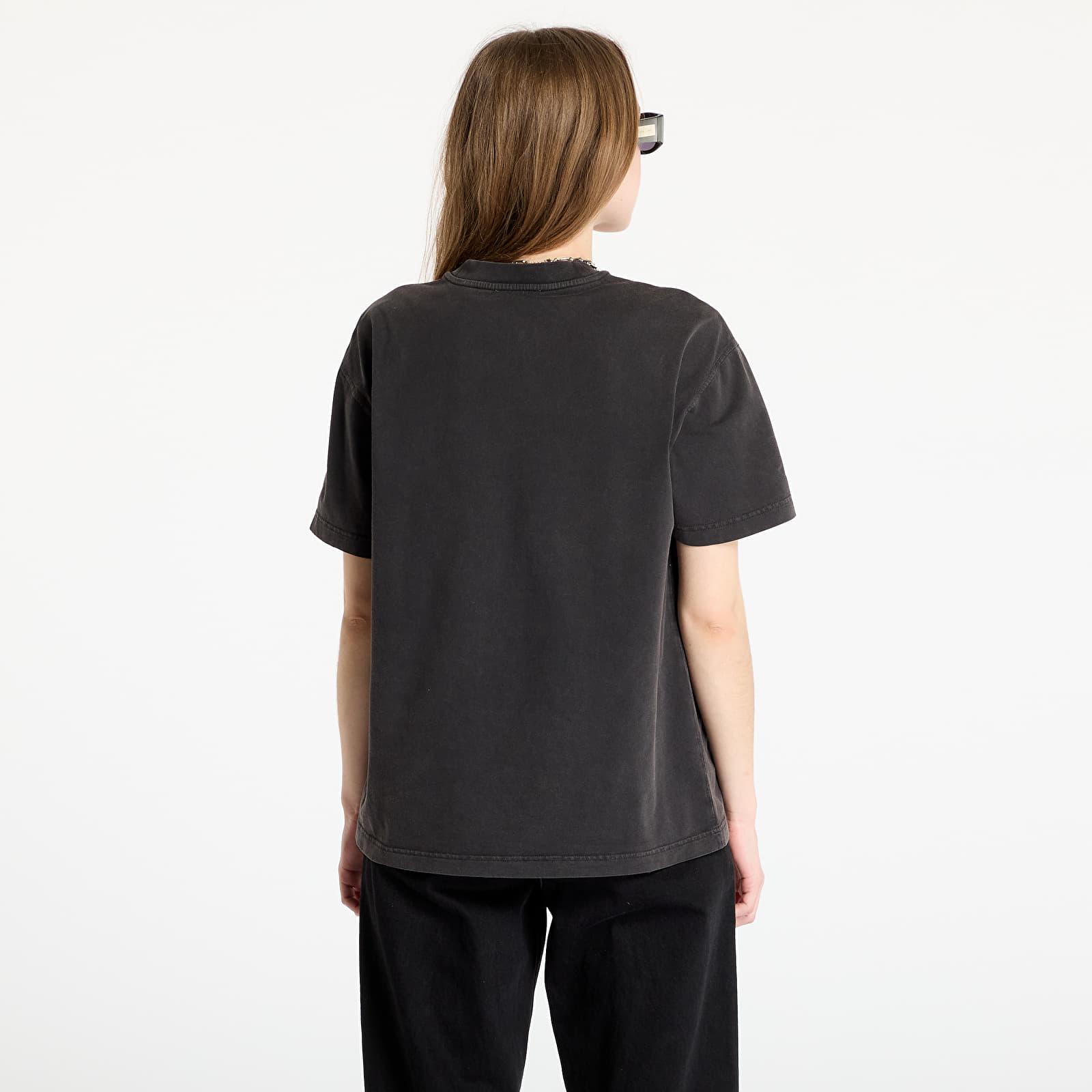 Naisten T-paidat Off-White Roses Logo Regular Tee Washed Black/ Phlo