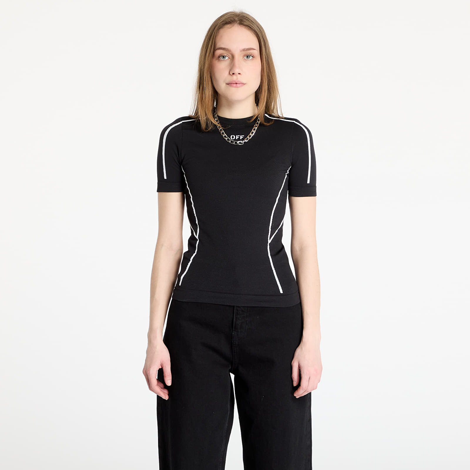 T-shirty damskie Off-White Seamless Shortsleeve T-Shirt Black/ White