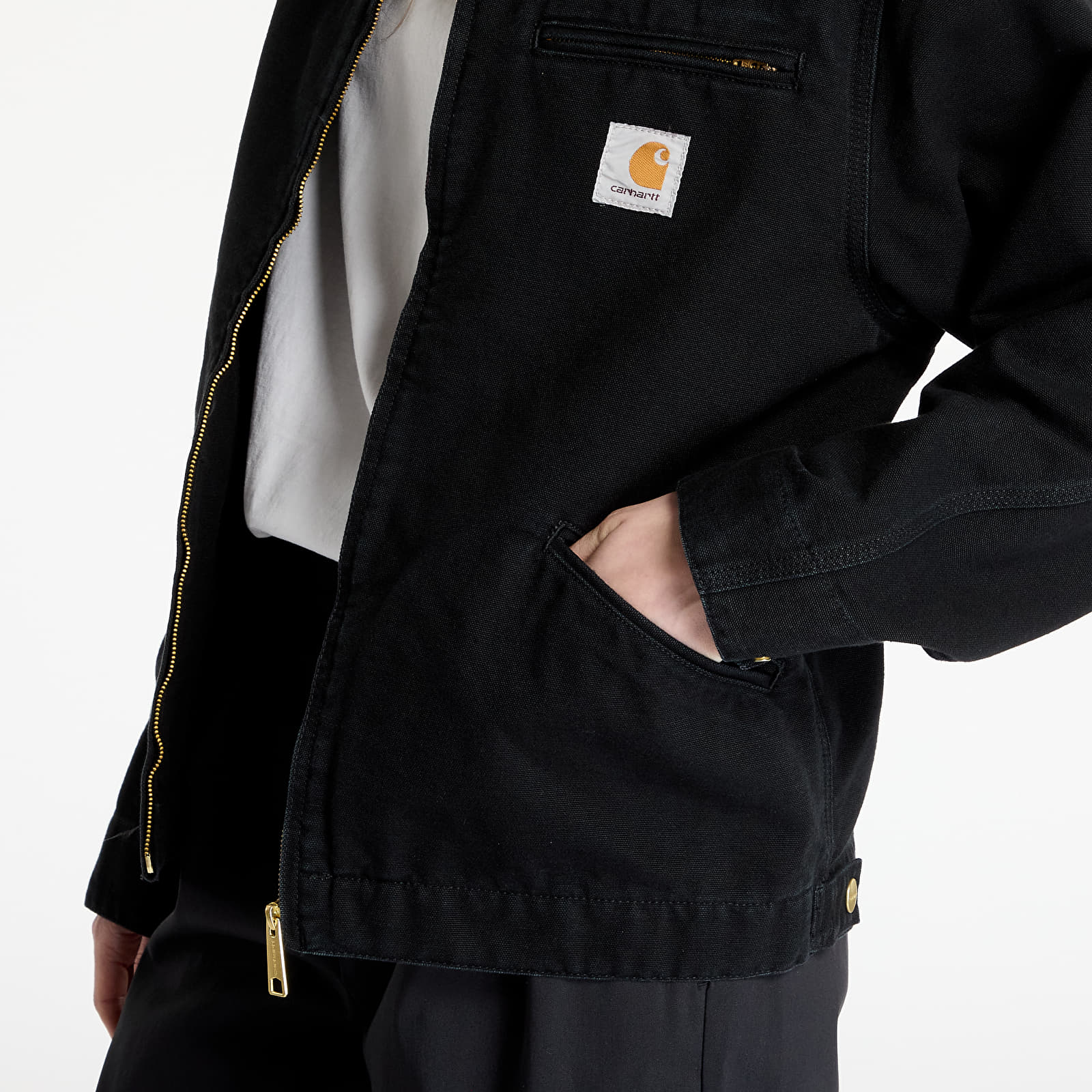 Jackor Carhartt WIP OG Detroit Jacket UNISEX Black/ Black Aged Canvas