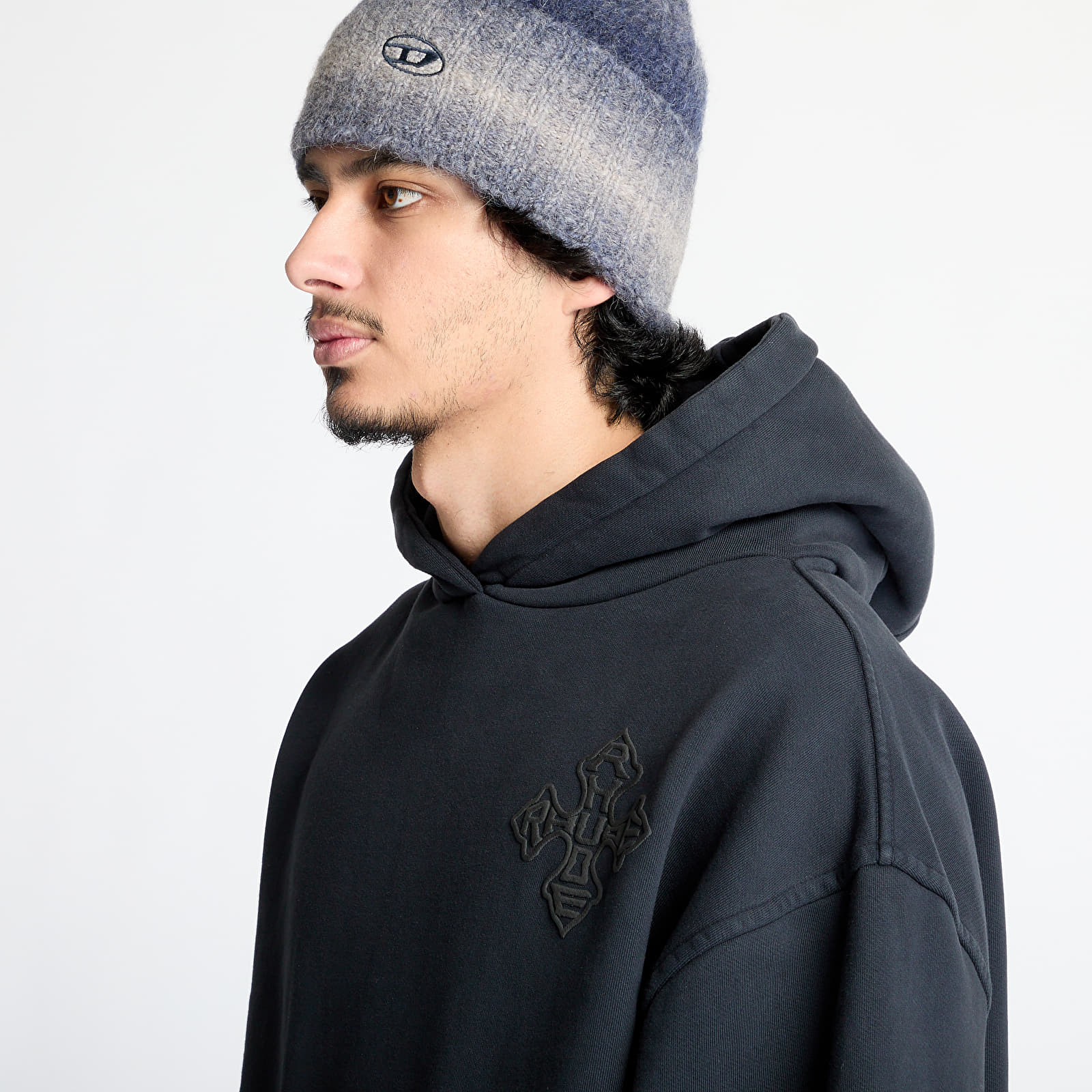 Miesten hupparit Rhude Cross Logo Hoodie Vintage Black/ Black