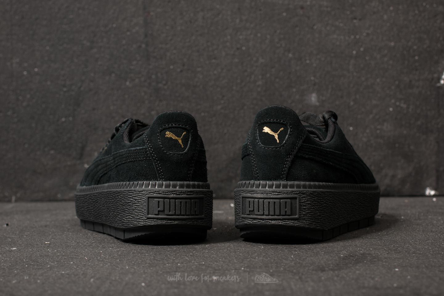 Puma suede trace best sale platform black