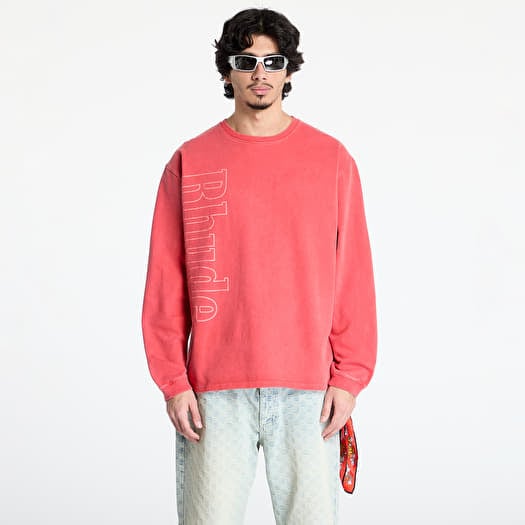 Tričko Rhude Logo Longsleeve Tee Vintage Red