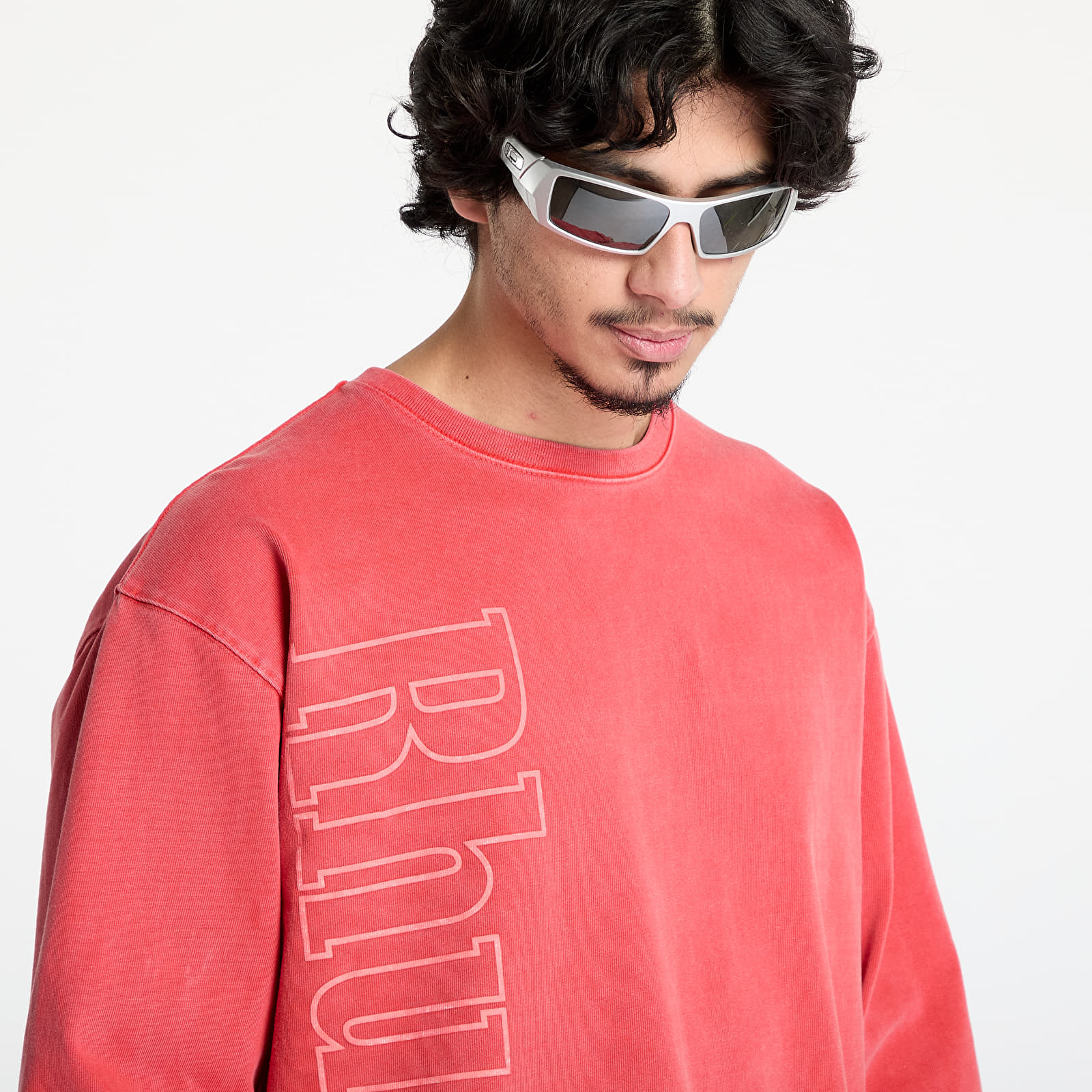 Männer T-Shirts Rhude Logo Longsleeve Tee Vintage Red