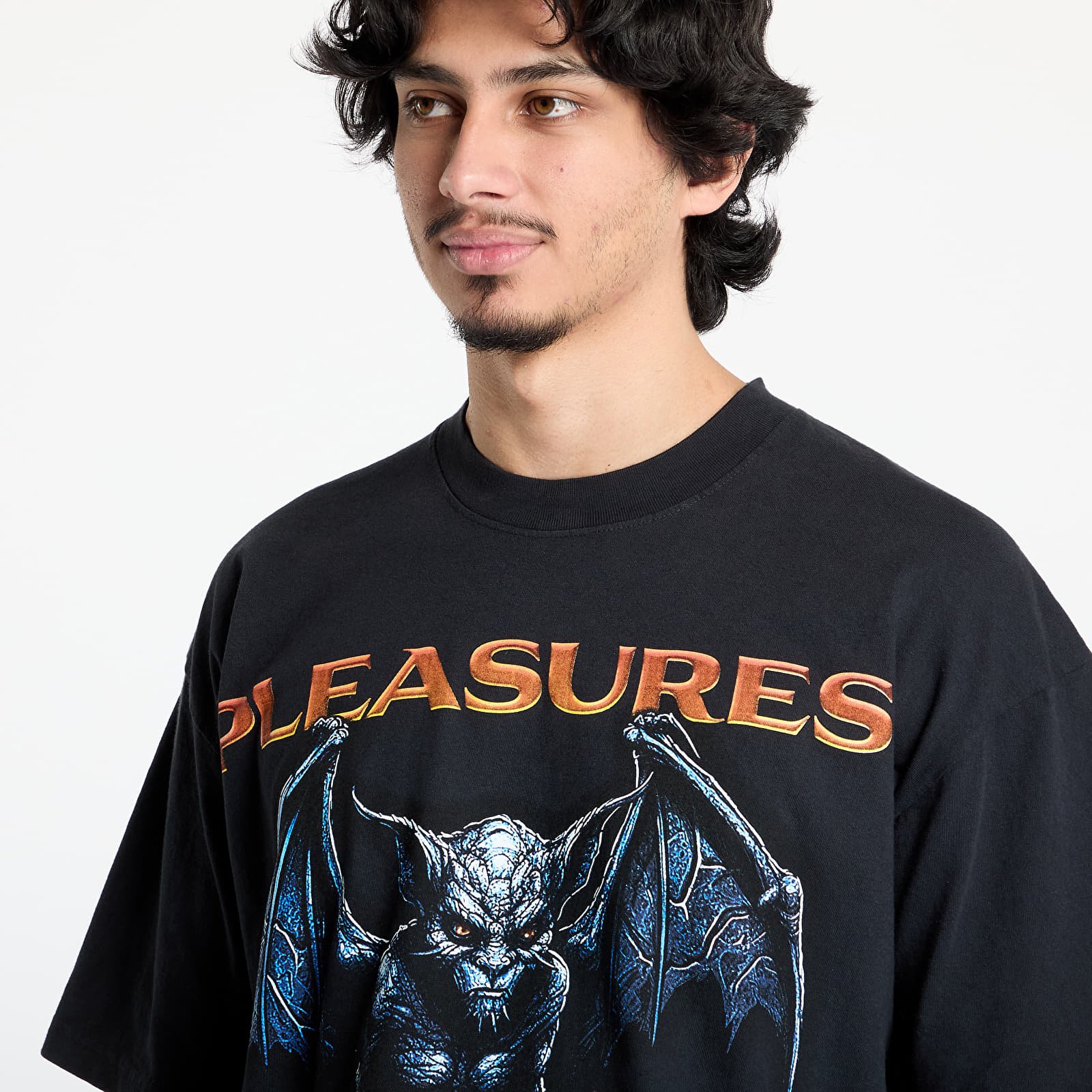 Heren T-shirts PLEASURES Gargoyle T-Shirt Black Edge