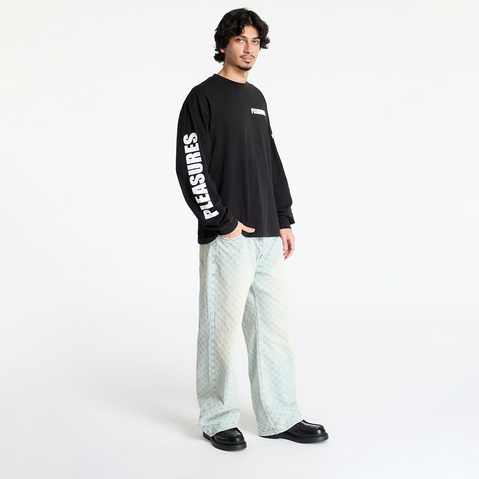 Men's T-shirts PLEASURES Impact Staff Long Sleeve T-Shirt Black