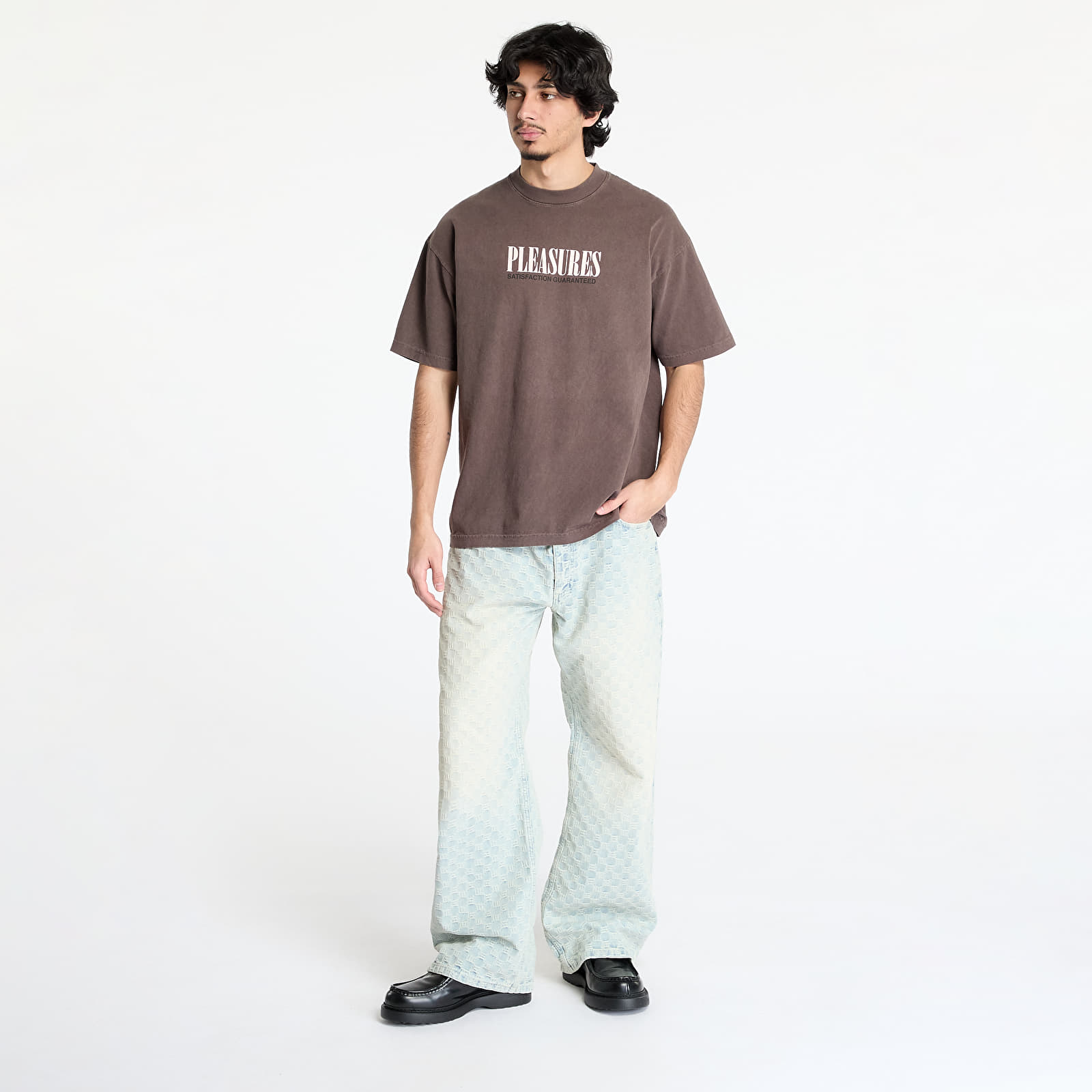 Pánská trička PLEASURES Satisfaction T-Shirt Brown