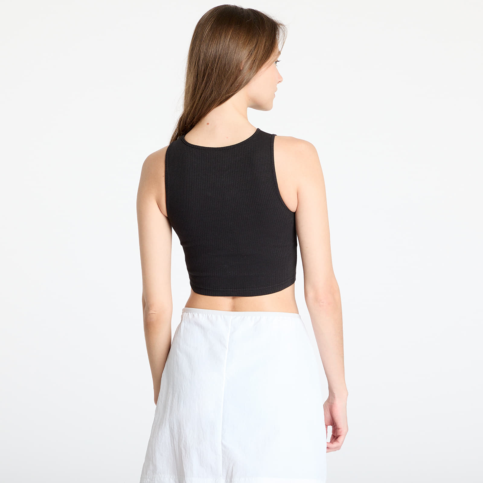Sieviešu topi Puma Wardrobe Essentials Ribbed Crop Top PUMA Black