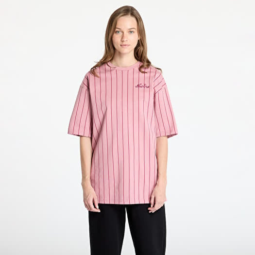 New Era Pinstripe Oversized T-Shirt UNISEX Dark Pink