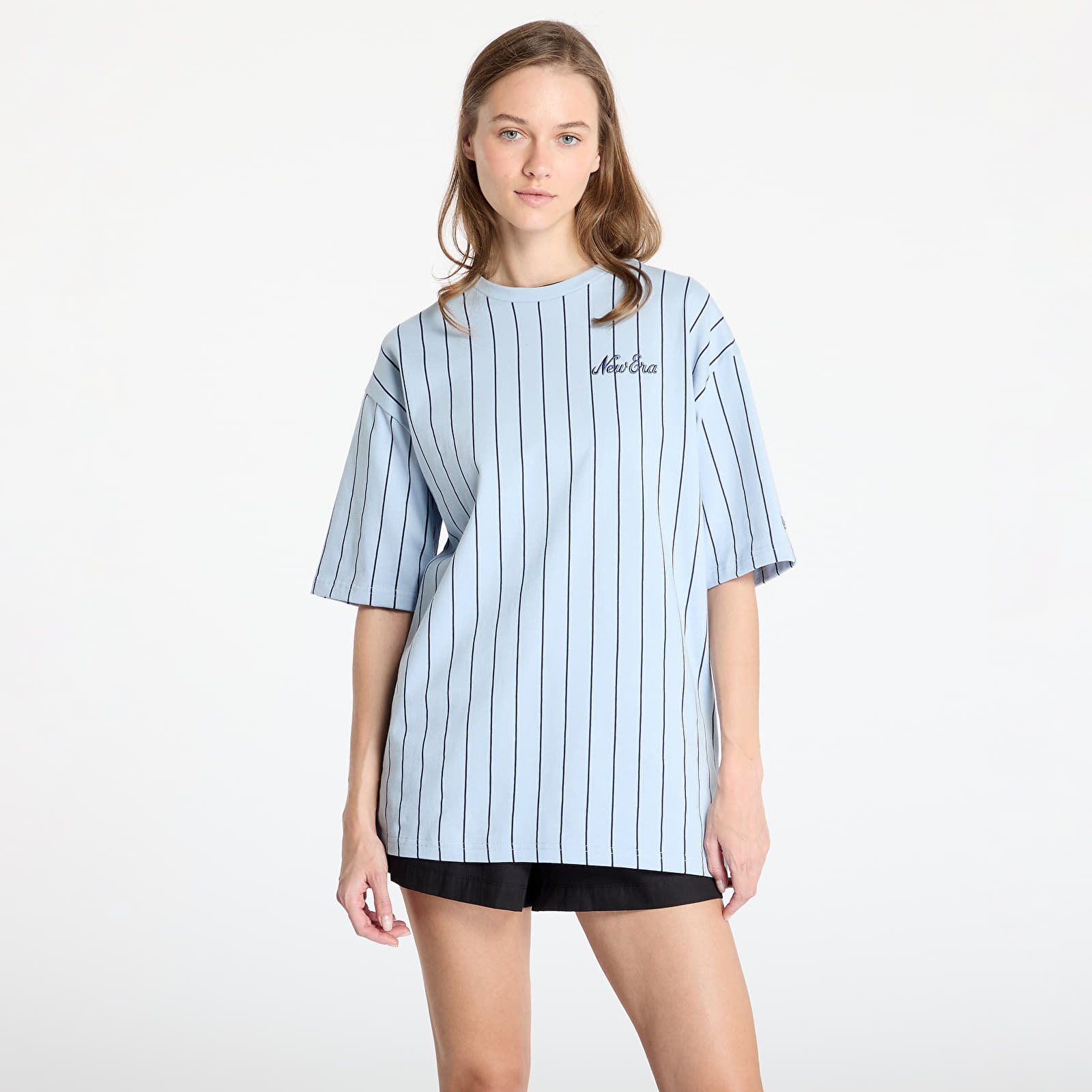 Men's T-shirts New Era Pinstripe Oversized T-Shirt UNISEX Pastel Blue