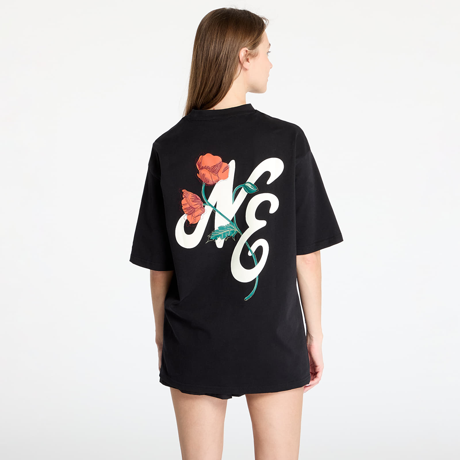 Men's T-shirts New Era Floral Graphic Black T-Shirt UNISEX Black