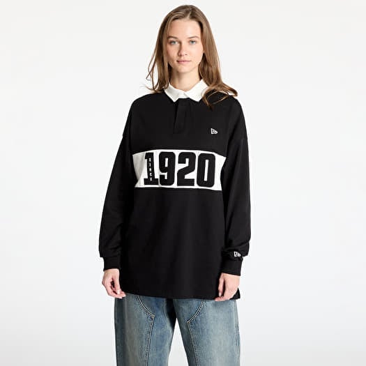 New Era Drop Shoulder Rugby Shirt UNISEX Black