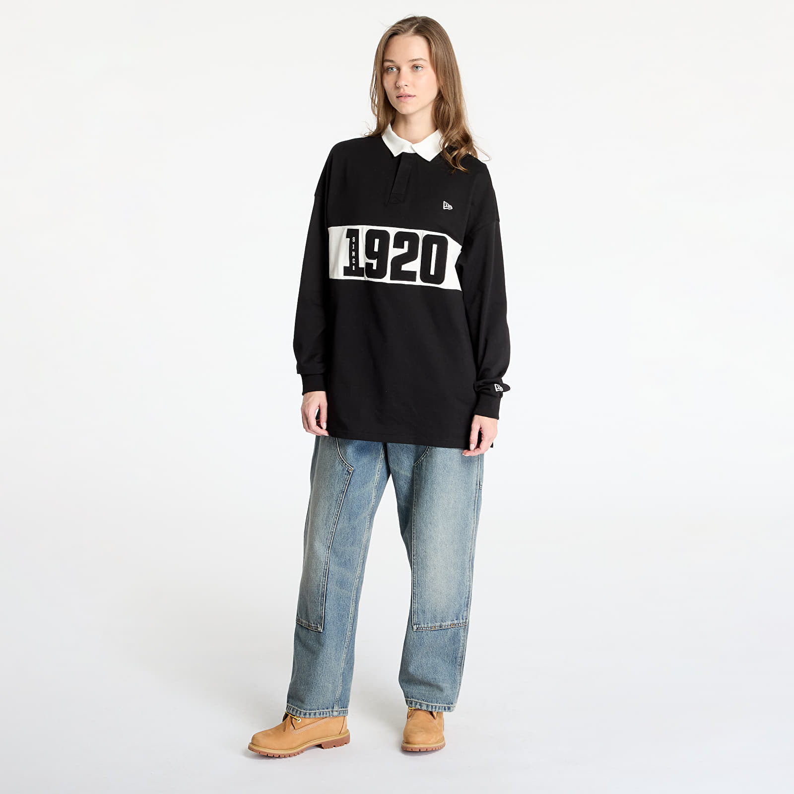 Pánská trička New Era Drop Shoulder Rugby Shirt UNISEX Black