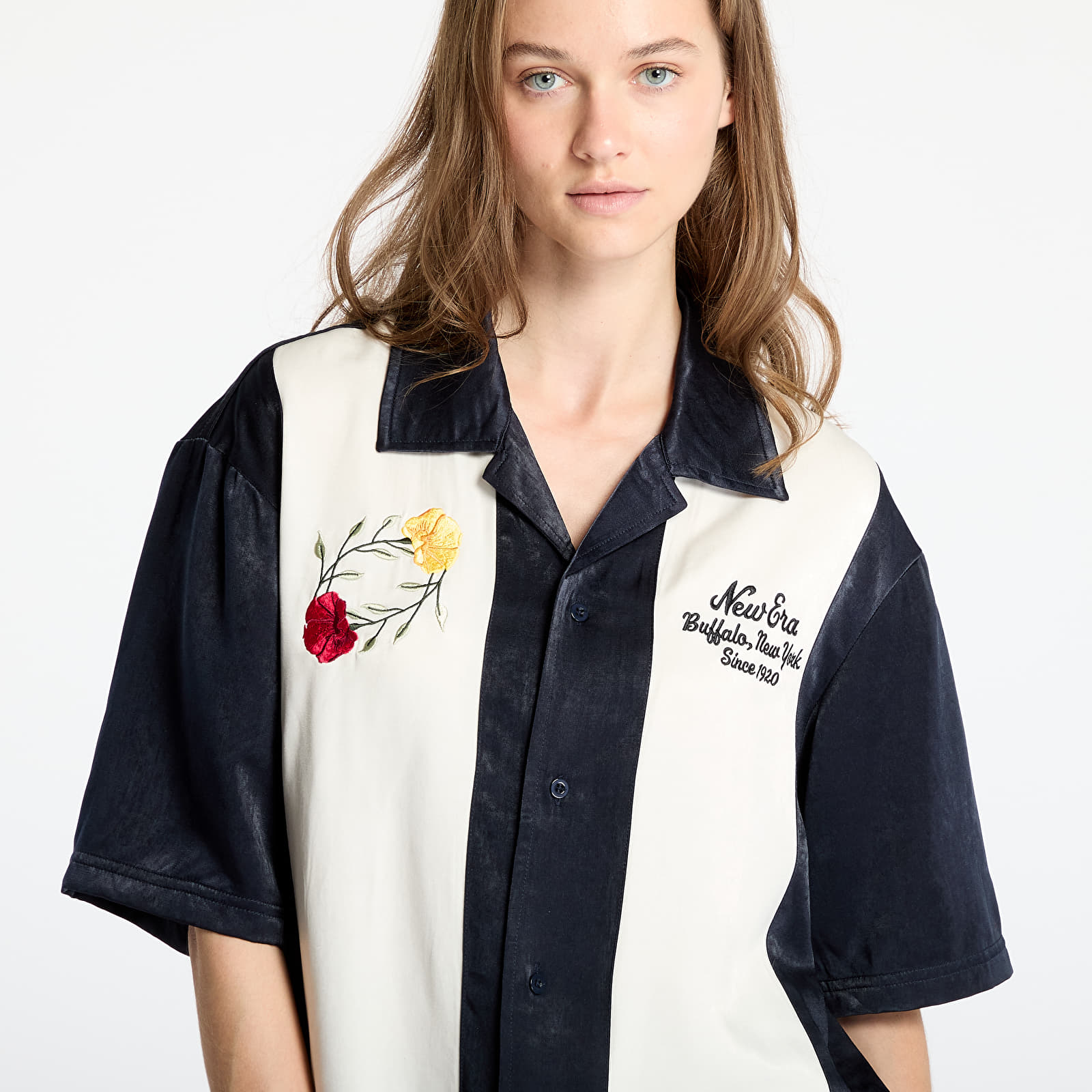 Cămașă bărbătească New Era Stripe Revere Shirt UNISEX Navy