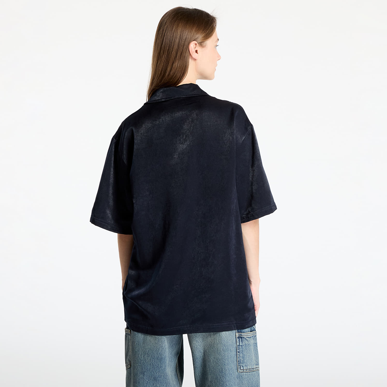 Cămașă bărbătească New Era Stripe Revere Shirt UNISEX Navy