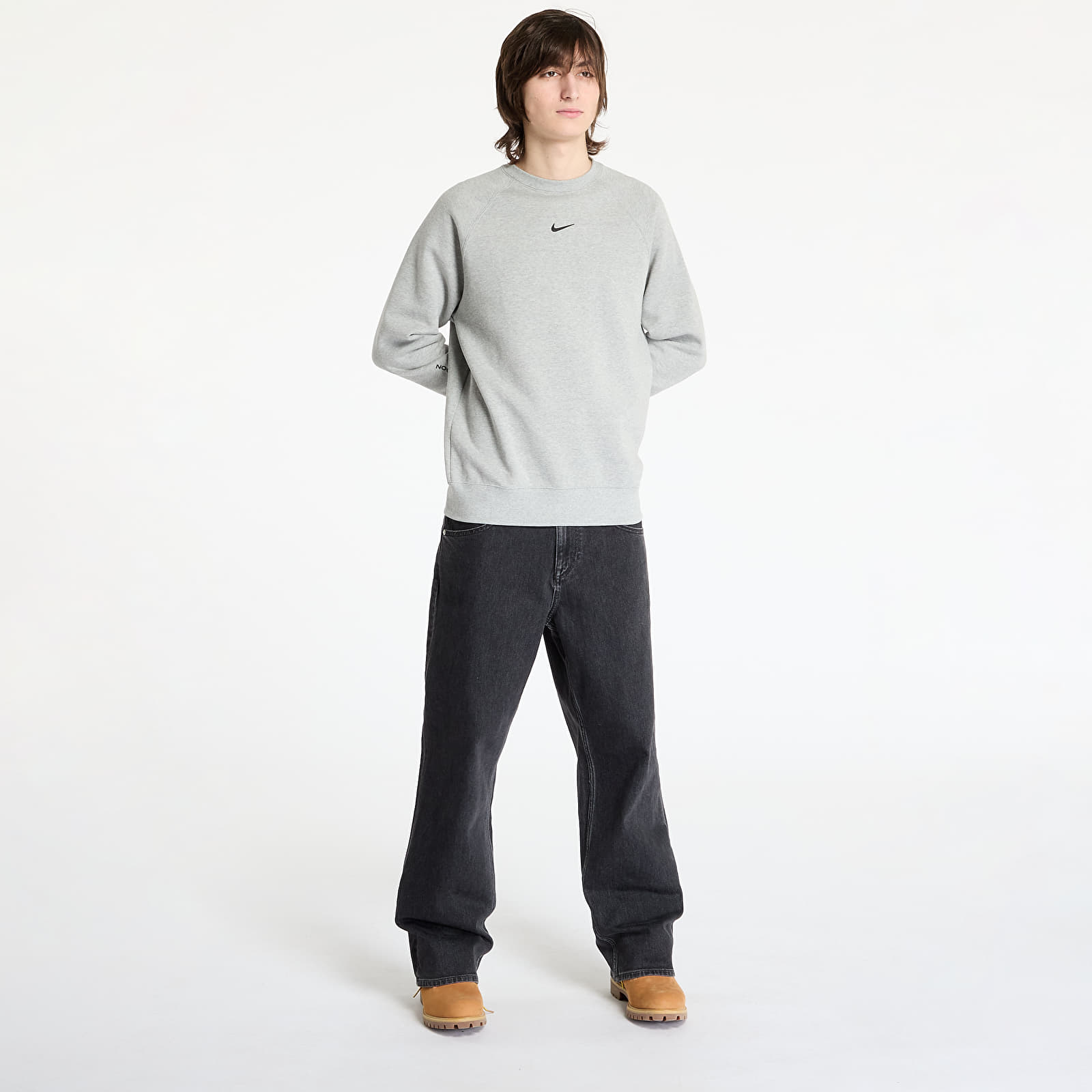 Bluzy z kapturem Nike x NOCTA Men's Fleece CS Crew Sweatshirt Dk Grey Heather/Black